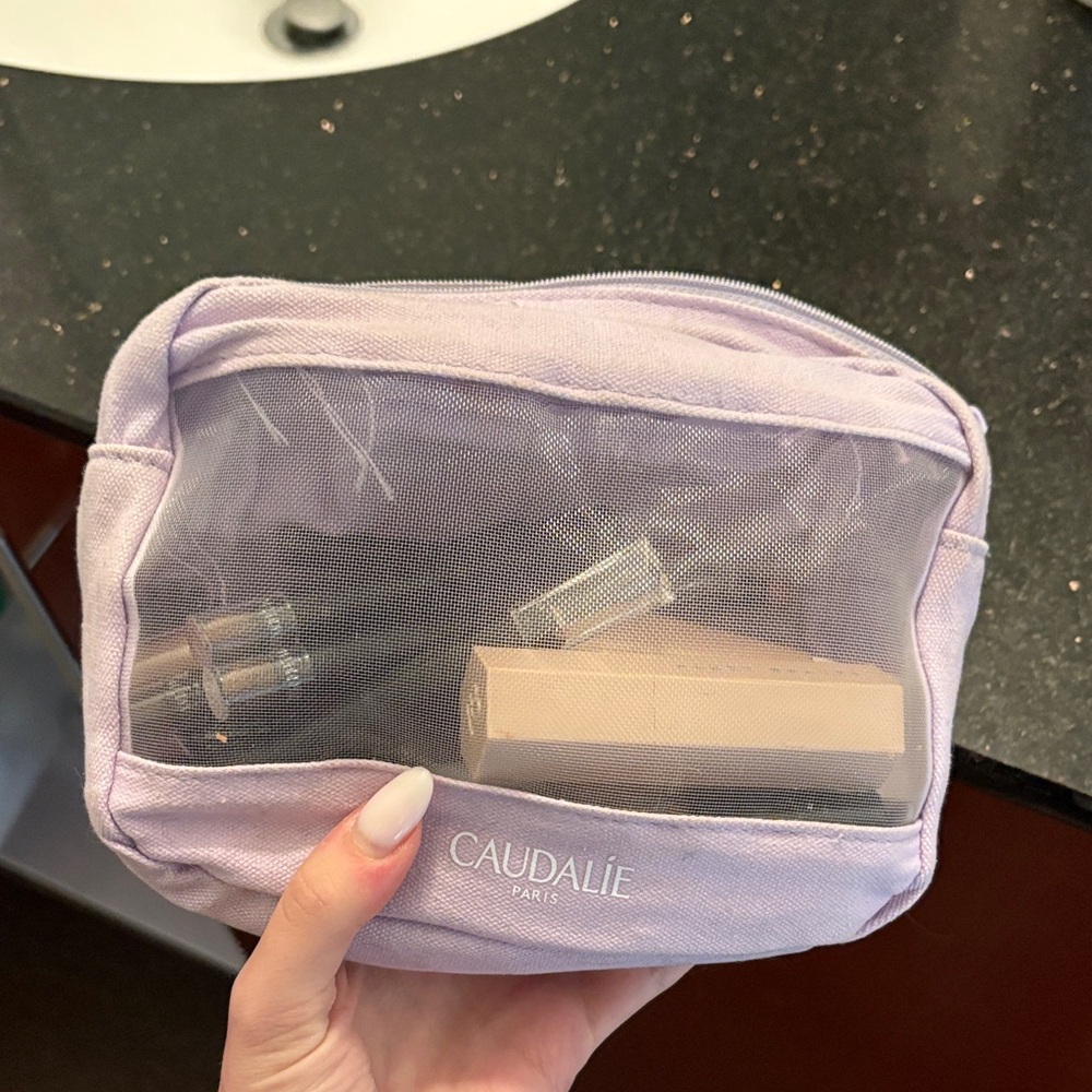 Caudalie Lavender Mesh-Front Travel Pouch